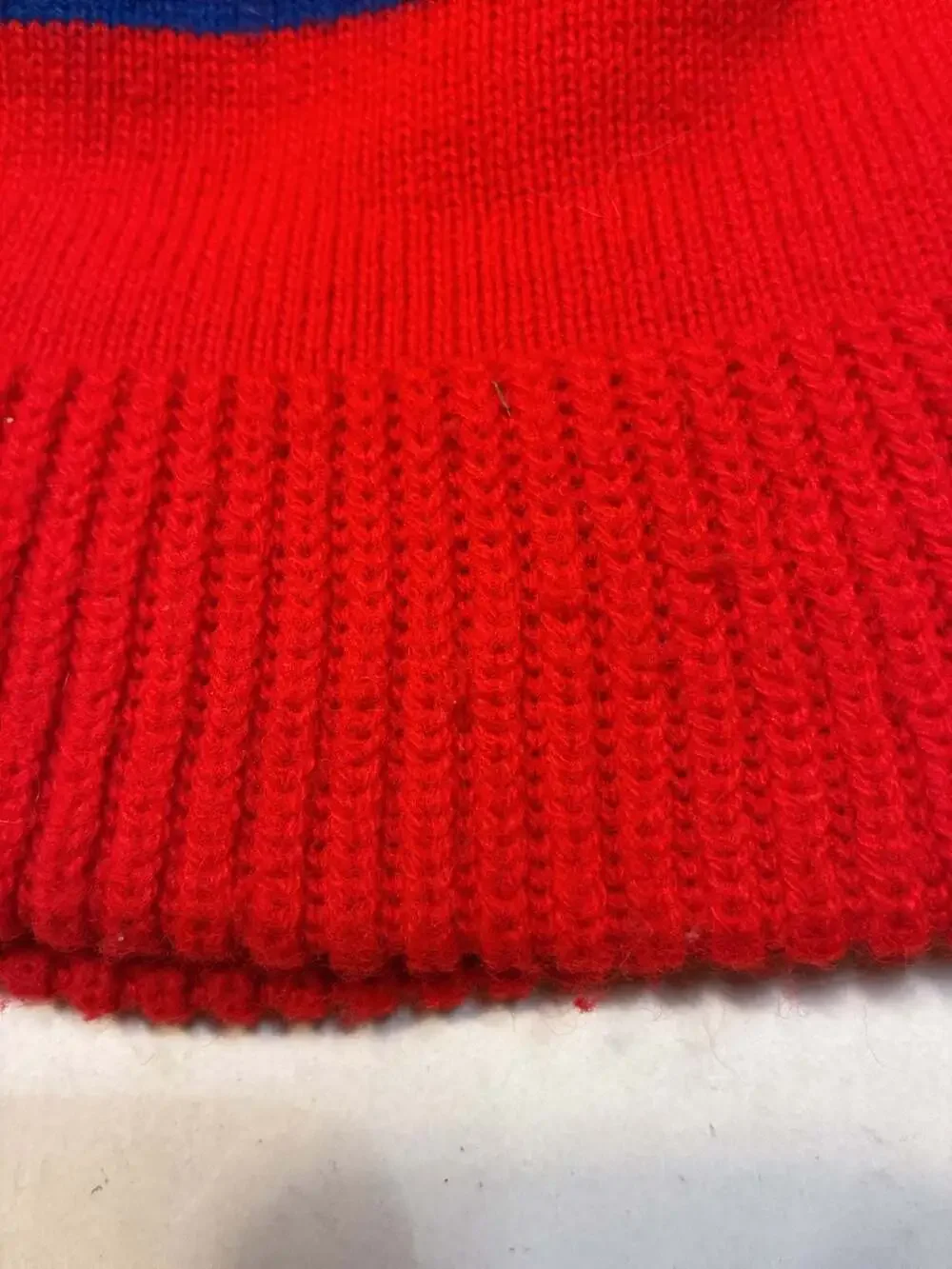 Vintage Unisex Knit Winter Beanie Hat with Folk Art People Pattern
